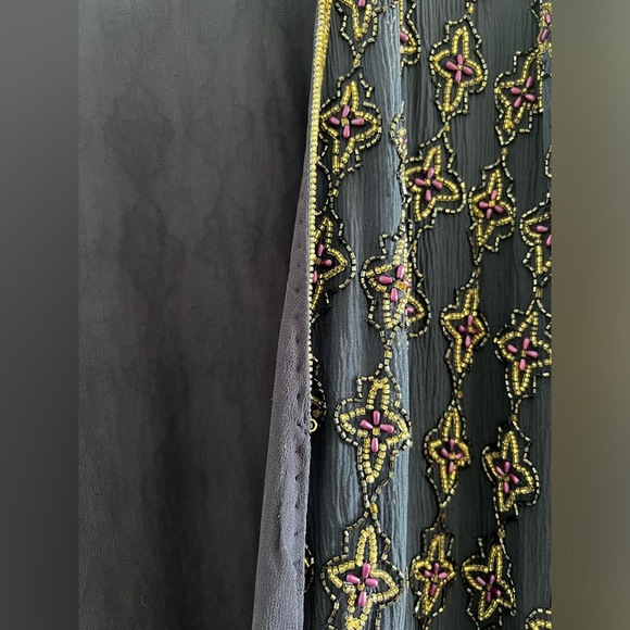 Calypso St. Barth Dapis Silk Embellished Blue Beaded Evening Jacket, Large - Picture 11 of 13